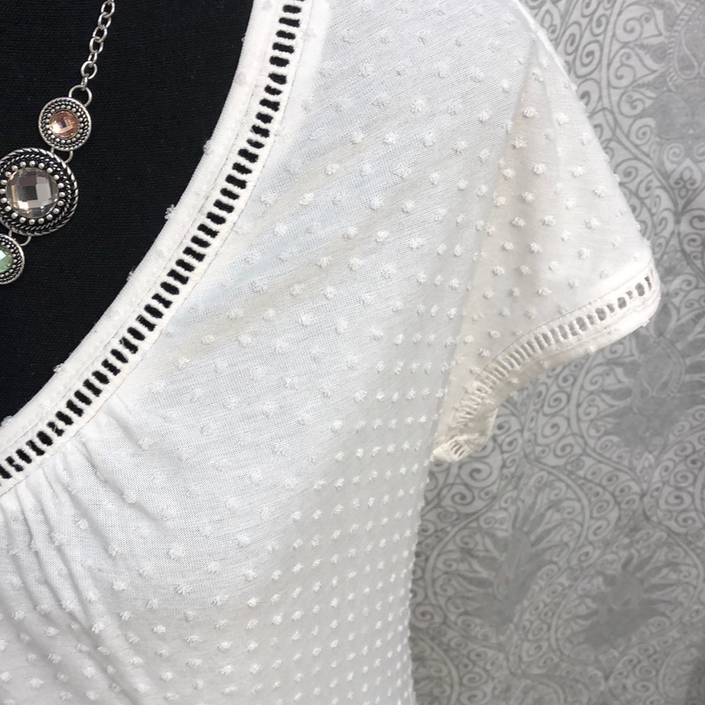 Daniel Rainn Swiss Dot White Top - Picture 4 of 10
